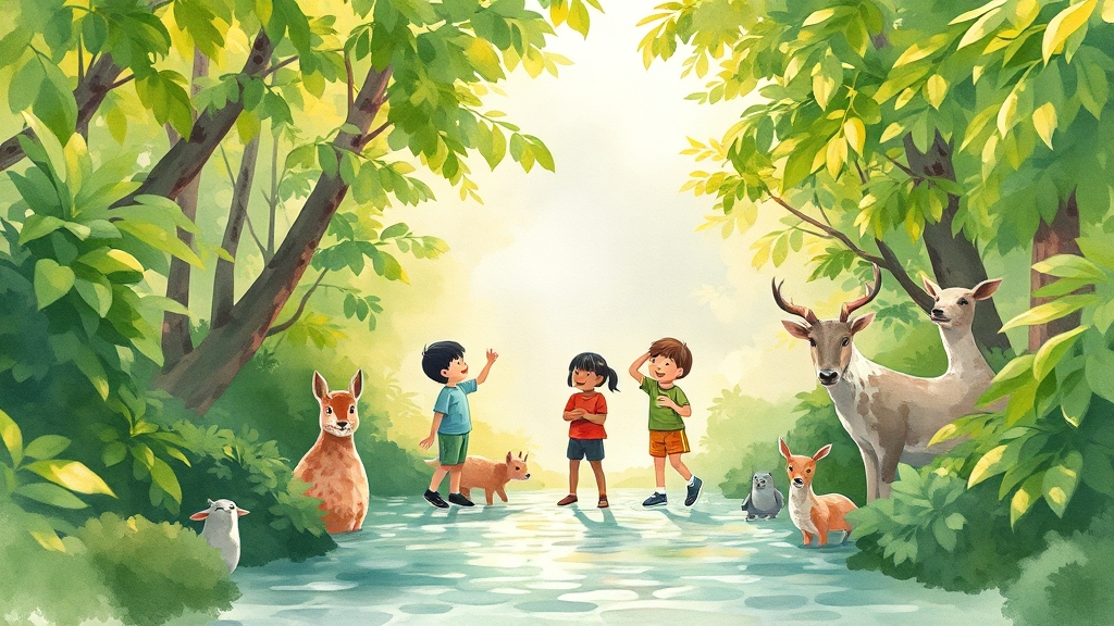 자연 & 생태 체험 (watercolor 스타일)