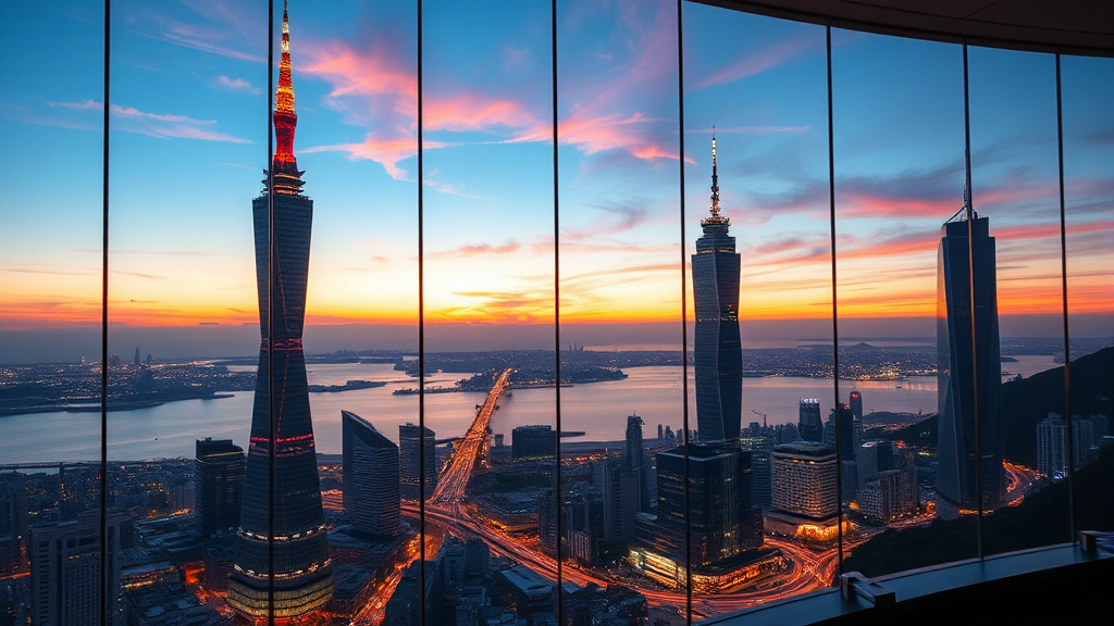 따뜻한 실내 일몰 명소 (realistic 스타일)