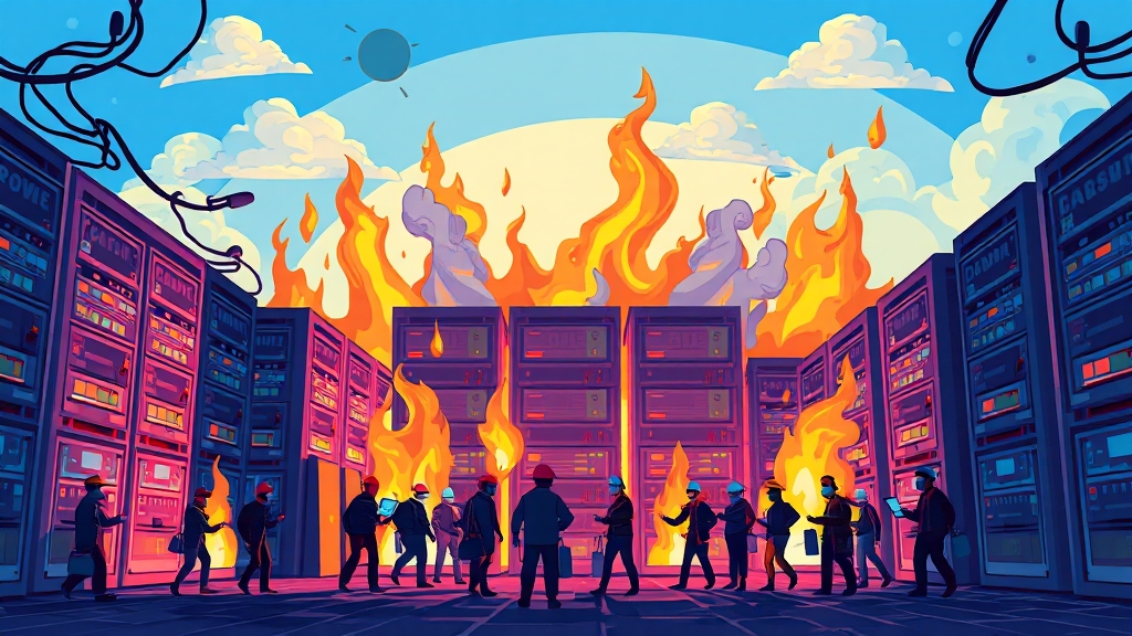 전산 시스템 복구 현황 (cartoon 스타일)