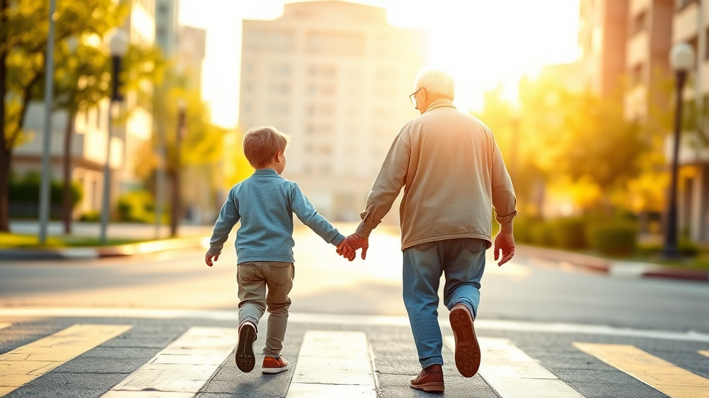 보행자 중심 교통 환경 조성 (realistic 스타일)