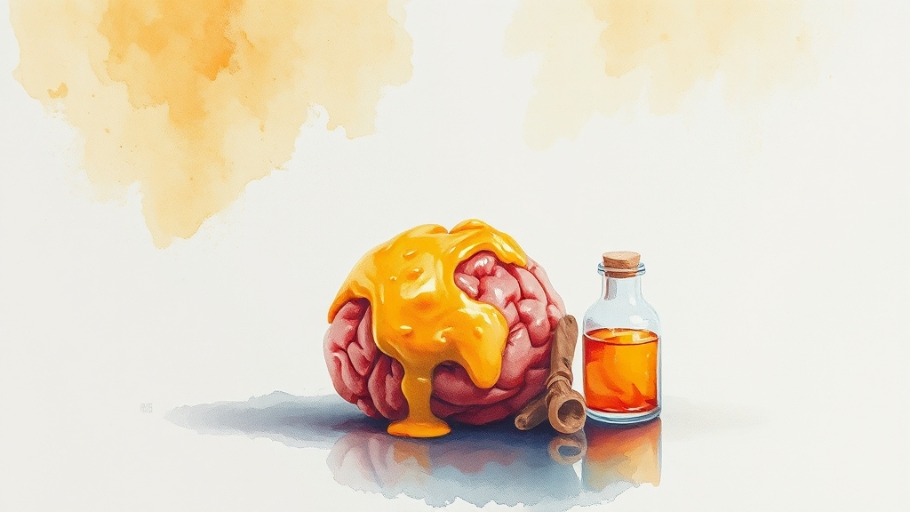 편두통과 영양소의 관계 (watercolor 스타일)