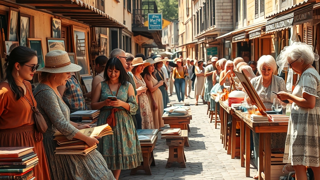 벼룩시장 참여, 어렵지 않아요! (realistic 스타일) (재시도)
