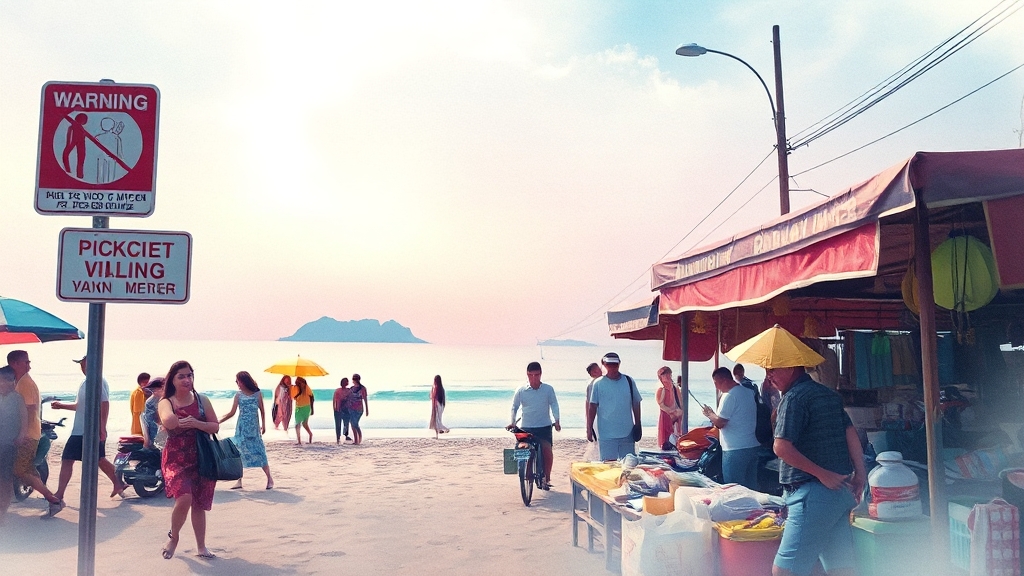 관광지 주변, 사기 유형과 대처법! (watercolor 스타일)