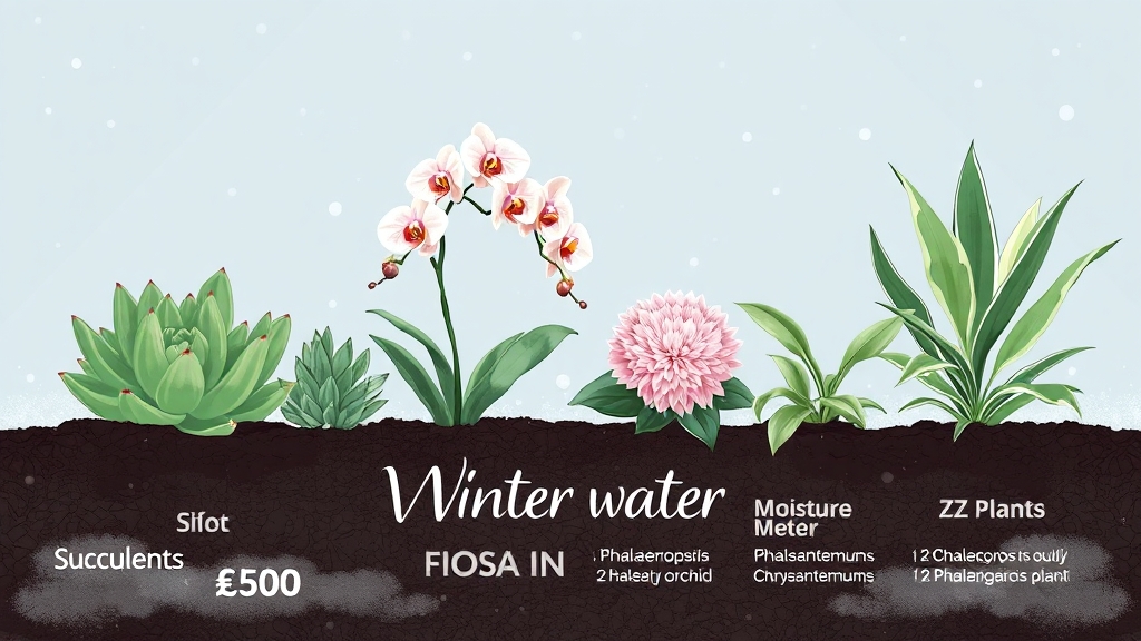 종류별 겨울철 물주기 (illustration 스타일)
