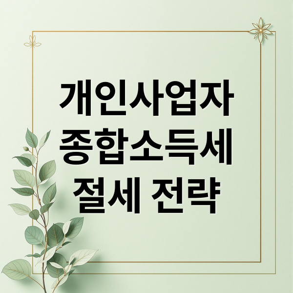 개인사업자
종합소득세
절세 전략 (개인사업자 종합소득세 절세 기장세액공제)