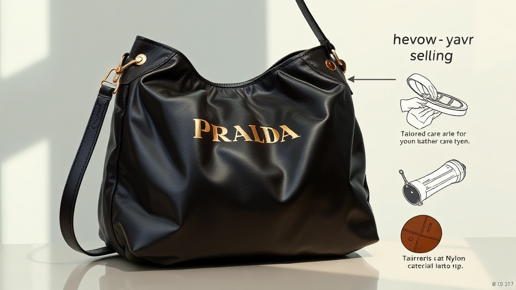 프라다 호보백 관리 및 보존: 오래도록 새것처럼 (realistic 스타일)