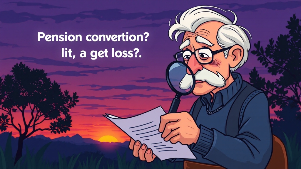 종신보험, 노후 대비 연금전환? (cartoon 스타일)