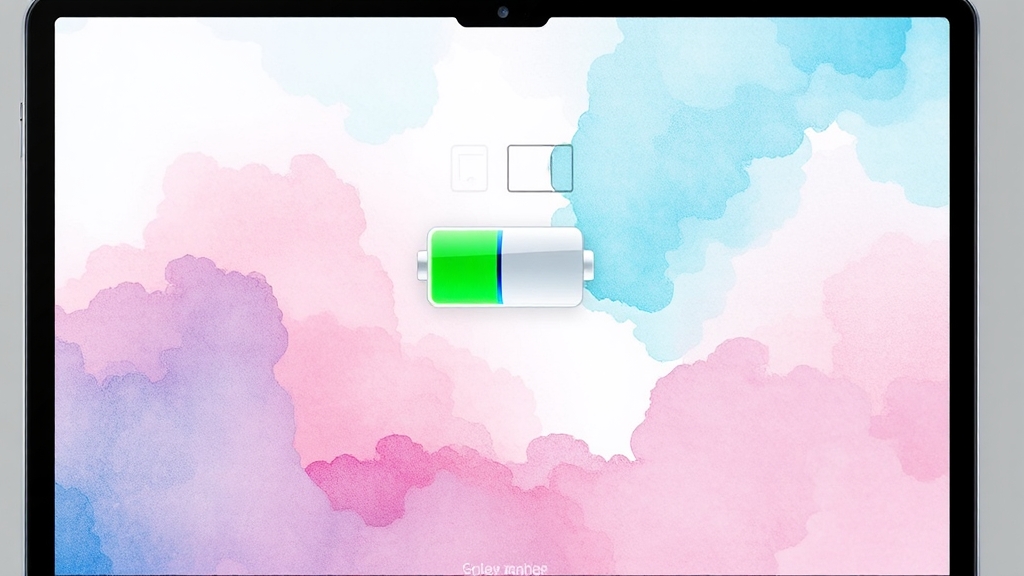배터리 성능 및 사용 시간 분석 (watercolor 스타일)