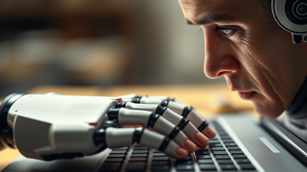 AI 블로그 부업의 장점과 어려움 (realistic 스타일)