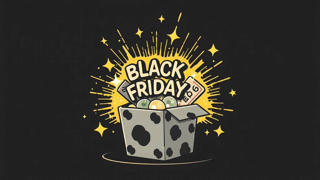 블랙프라이데이 쿠폰 활용 꿀팁 (illustration 스타일)