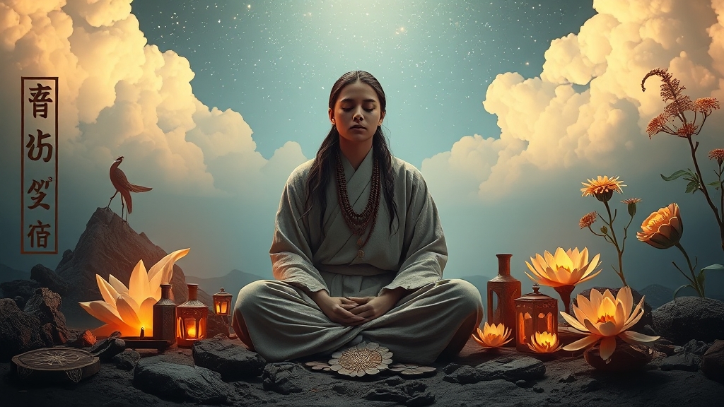 무당 꿈, 현실의 불안과 문제 해결의 실마리 (realistic 스타일)