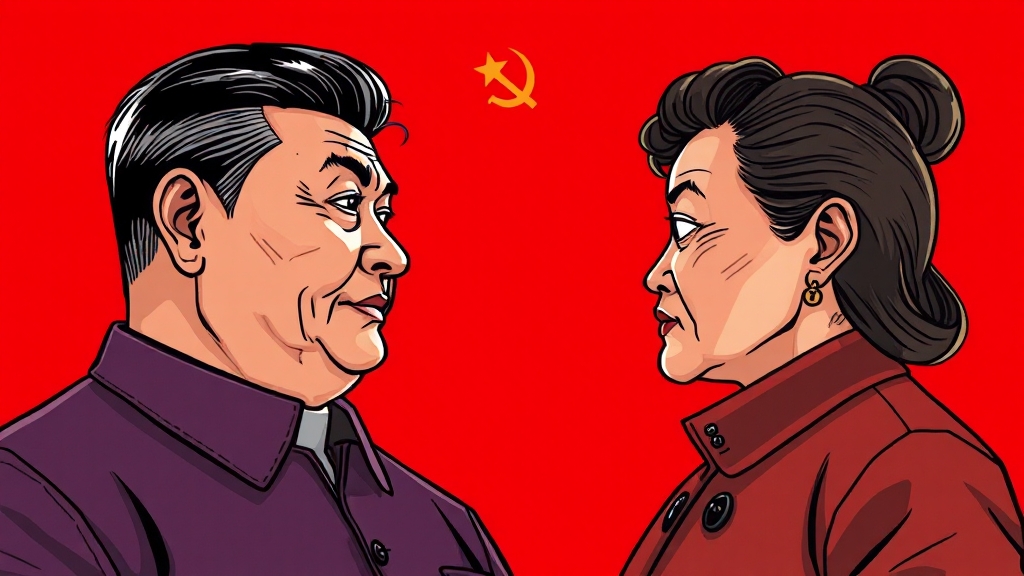 중국 권력 투쟁: 내부 역학 관계 심층 분석 (cartoon 스타일)