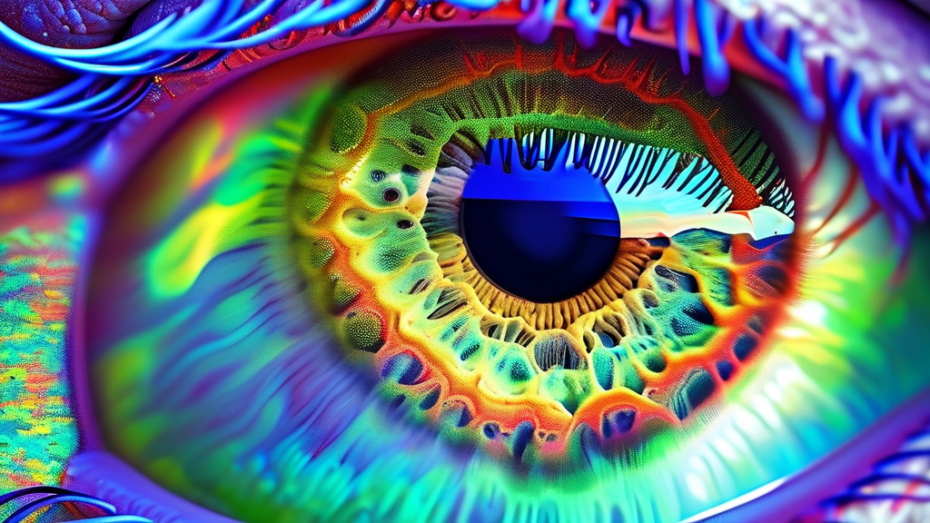 황반변성의 초기 증상과 자가 진단 방법 (realistic 스타일)