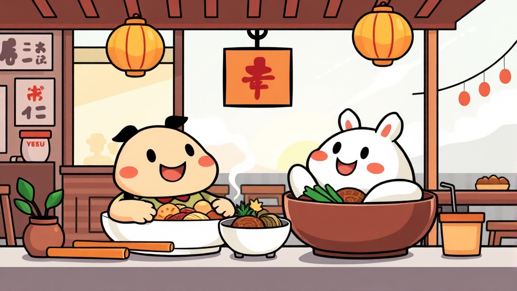 막국수 맛집, 편육까지 완벽하게 즐기는 법 (cartoon 스타일)