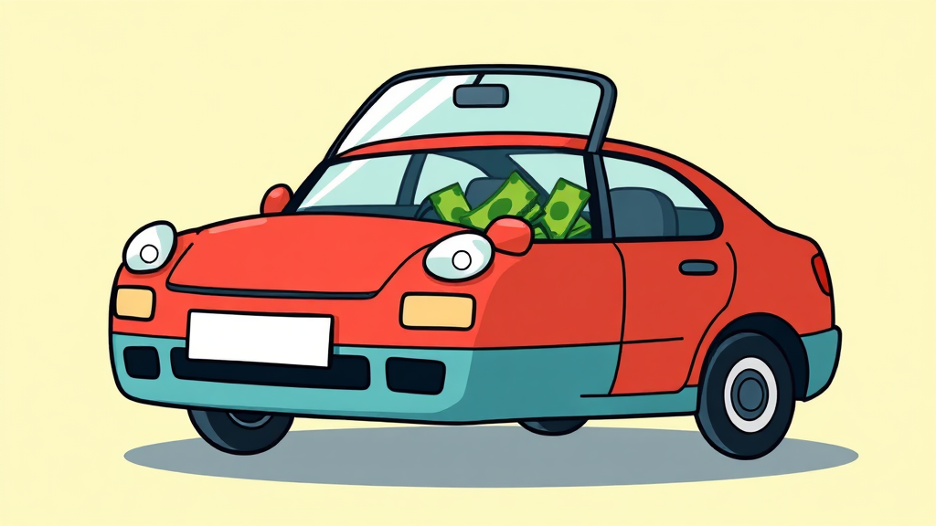 자동차 매각 시 환급 (cartoon 스타일)