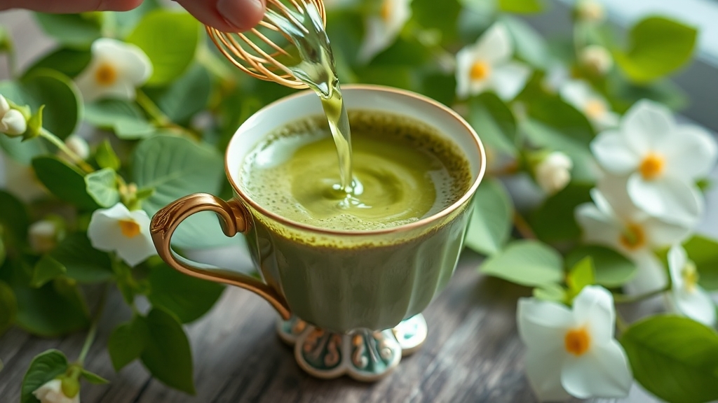 말차, 어떻게 섭취해야 할까요? (realistic 스타일)