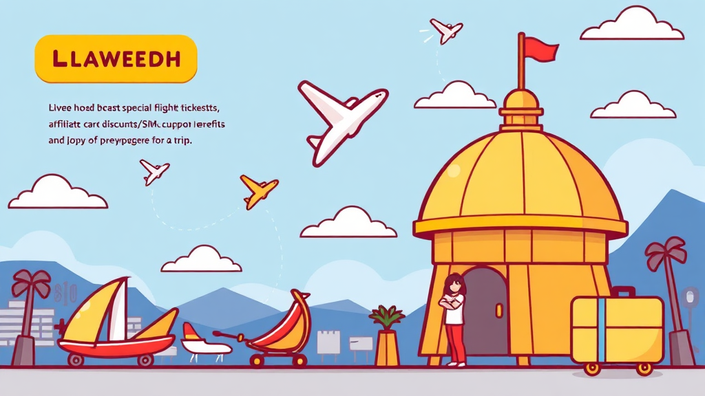 마이리얼트립 항공권 특가 구매 꿀팁 & 추가 혜택 (cartoon 스타일)