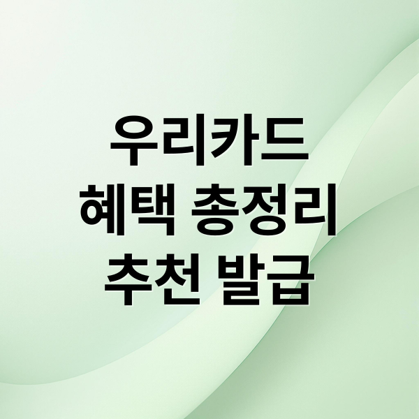 우리카드
혜택 총정리
추천 발급 (우리카드)