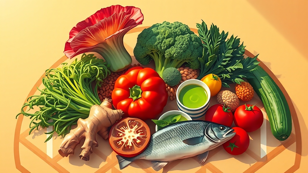 일상생활 속 항암 식품 활용법 (illustration 스타일)