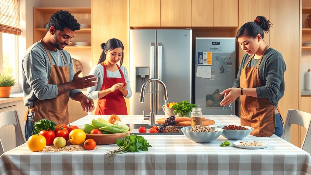 식중독 예방 생활 수칙 (realistic 스타일)