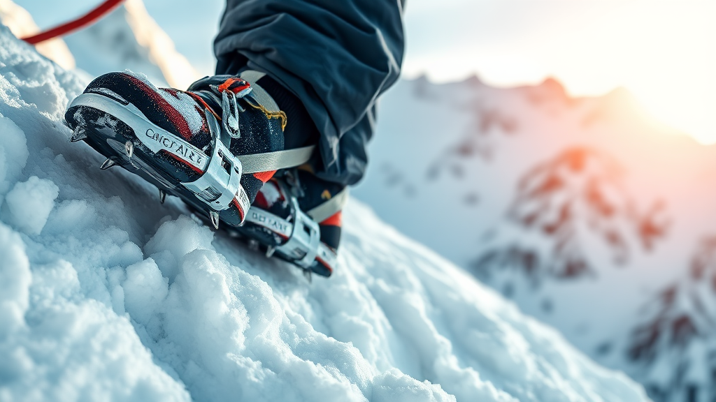 아이젠 착용 및 안전 수칙 (realistic 스타일)