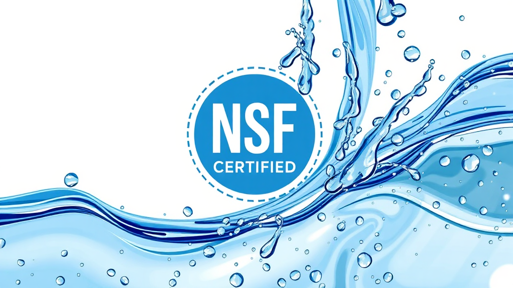 NSF 인증 로고와 정수 시스템 이미지