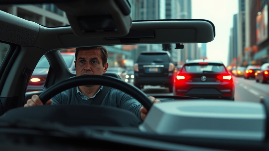 FSD 안전성 및 규제 문제 (realistic 스타일)