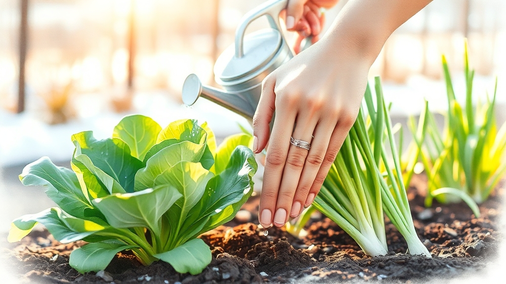 겨울철 관리: 물, 비료, 병충해 (watercolor 스타일)