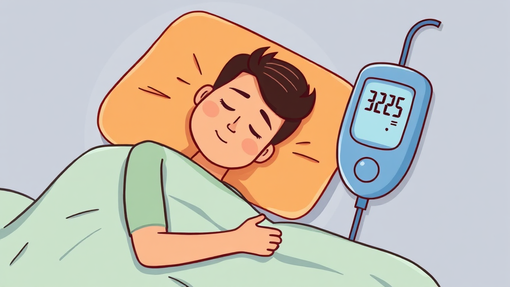 숙면이 혈당 관리에 미치는 영향과 건강한 수면 습관 (cartoon 스타일)