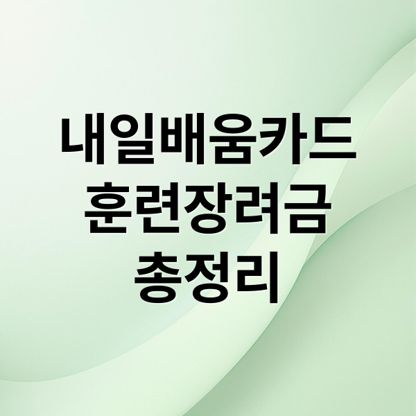 내일배움카드
훈련장려금
총정리 (내일배움카드 훈련장려금)