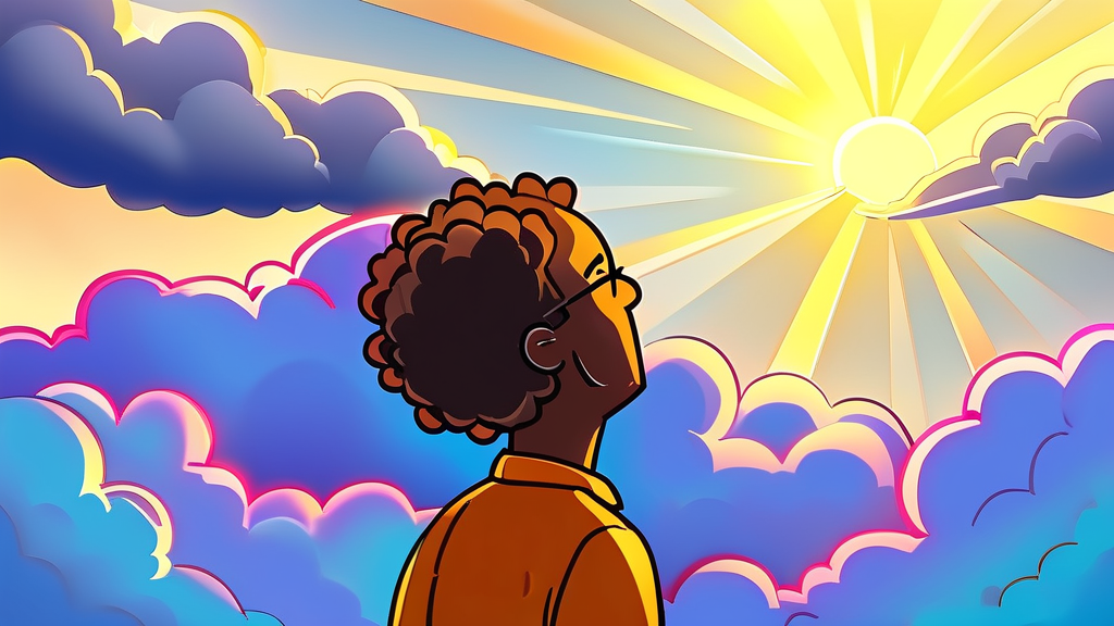 햇살 꿈 해몽: 햇살의 강도와 상황이 주는 메시지 (cartoon 스타일)