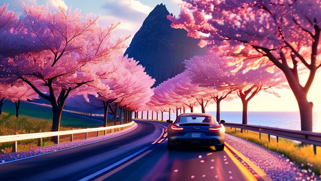 제주 벚꽃 여행 후기: 잊지 못할 추억 만들기 (realistic 스타일)