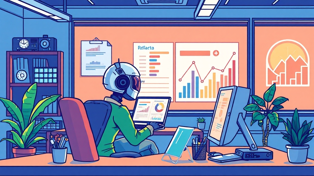 코파일럿 활용 분야: 업무 효율성 극대화 (cartoon 스타일)