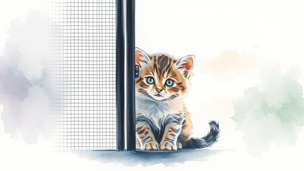 고양이 방충망, 왜 필요할까요? (watercolor 스타일)
