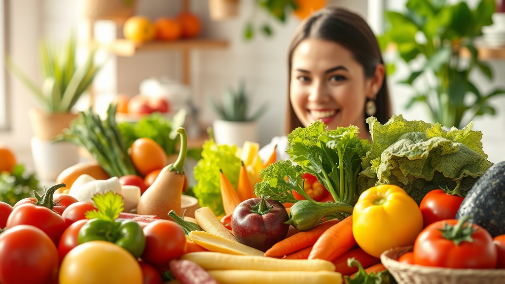 피부 톤, 음식 습관이 중요 (realistic 스타일)