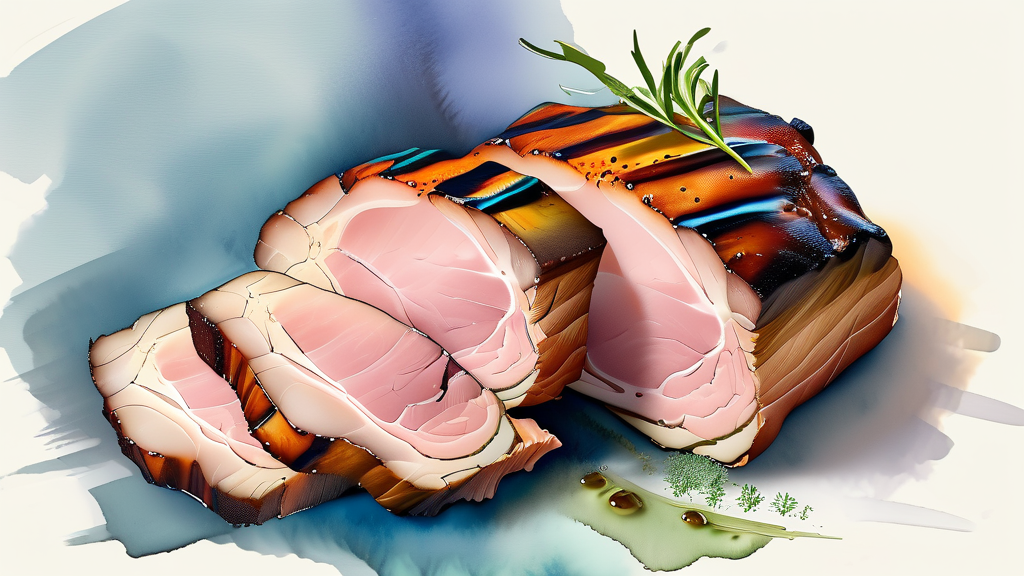 흑돼지, 특별한 조리법과 맛의 향연 (watercolor 스타일)