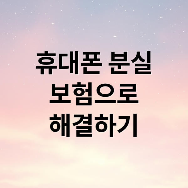 휴대폰 분실
보험으로
해결하기 (휴대폰 분실/보험 처리 방법)