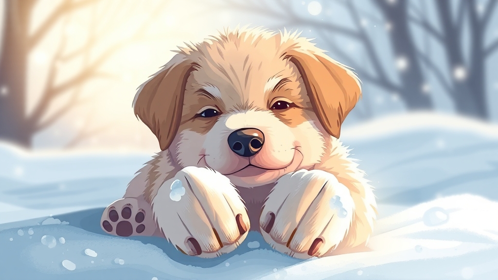 강아지 피부 촉촉하게! 보습 관리 (illustration 스타일)