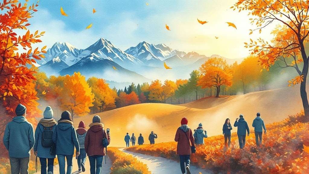 가을 여행 추천지 (watercolor 스타일)