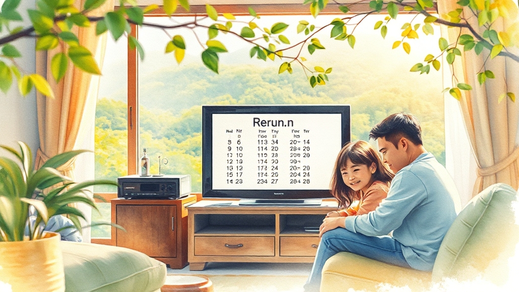 재방송 정보, 놓치지 마세요! (watercolor 스타일)