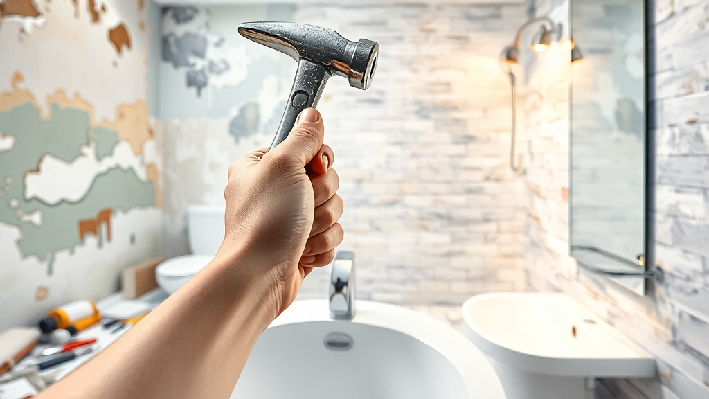 욕실 리모델링, 단계별 시공 가이드 (watercolor 스타일)