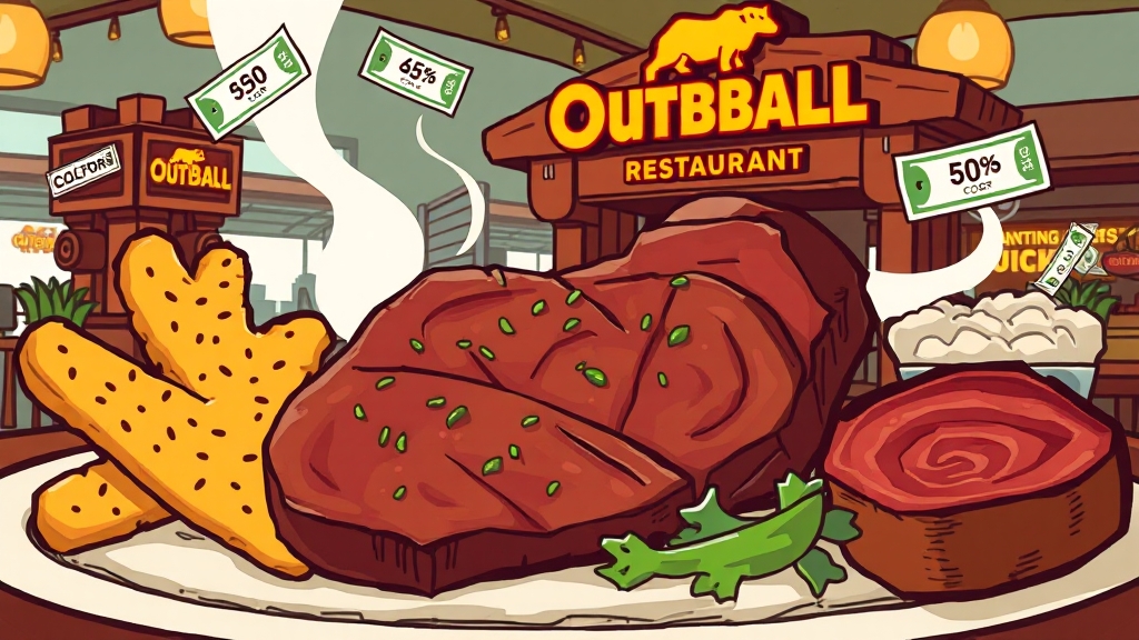 아웃백 할인 팁 (cartoon 스타일)