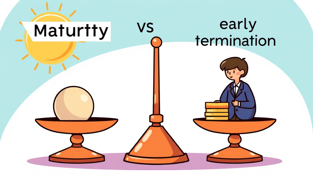 중도 해지 vs 만기 해지: 비교 분석 (cartoon 스타일)