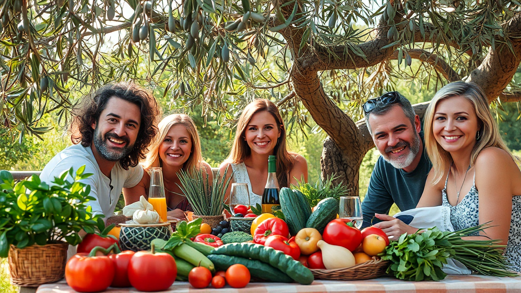 지중해 식단이란? (realistic 스타일)