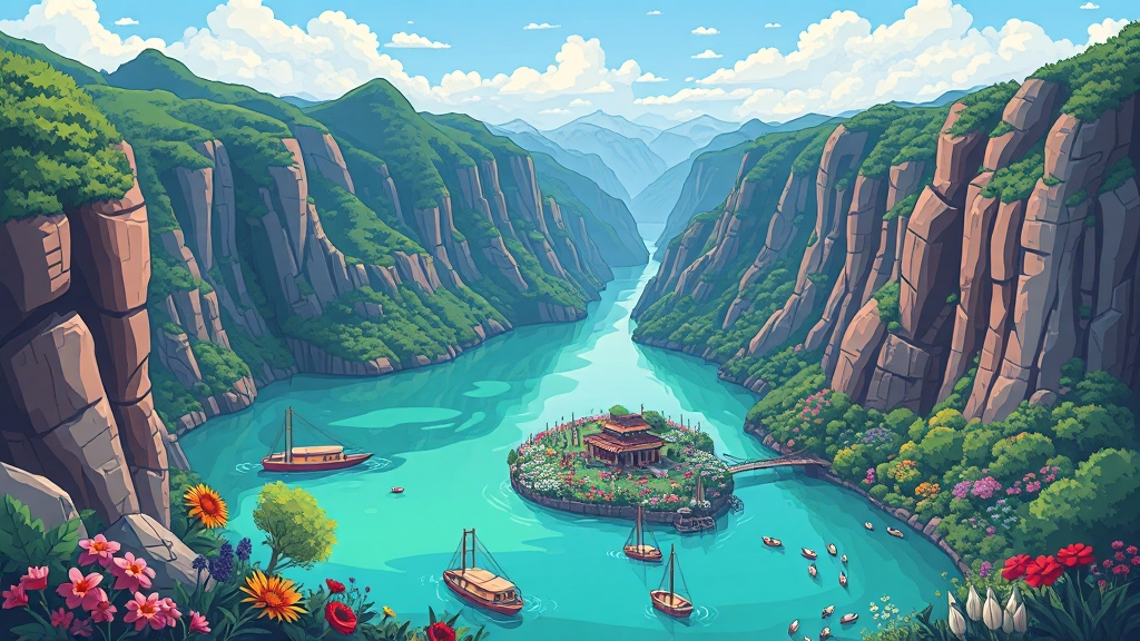 포천 여행 코스 추천: 아트밸리 & 허브아일랜드 (cartoon 스타일)