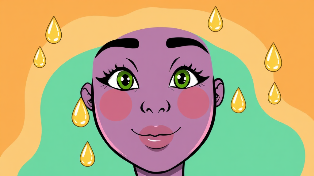 피부 건강부터 면역력까지, 대마종자유의 다채로운 효과 (cartoon 스타일)