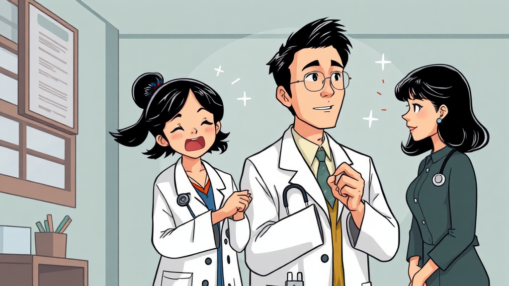 주요 인물 간의 갈등 요소 (cartoon 스타일)