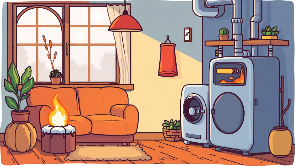 보일러 점검 및 관리 (cartoon 스타일)