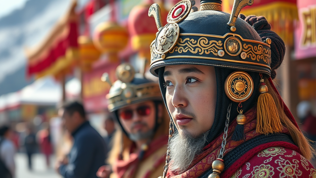 낙화놀이 현장 즐기기: 부대 행사와 먹거리 (realistic 스타일)