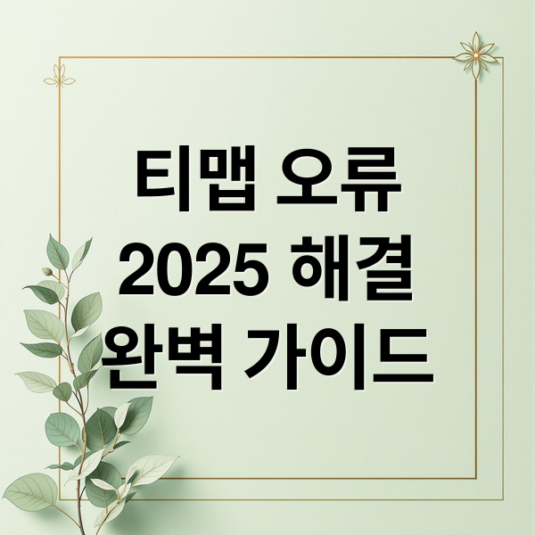 티맵 오류
2025 해결
완벽 가이드 (티맵 오류 2025 해결방법)